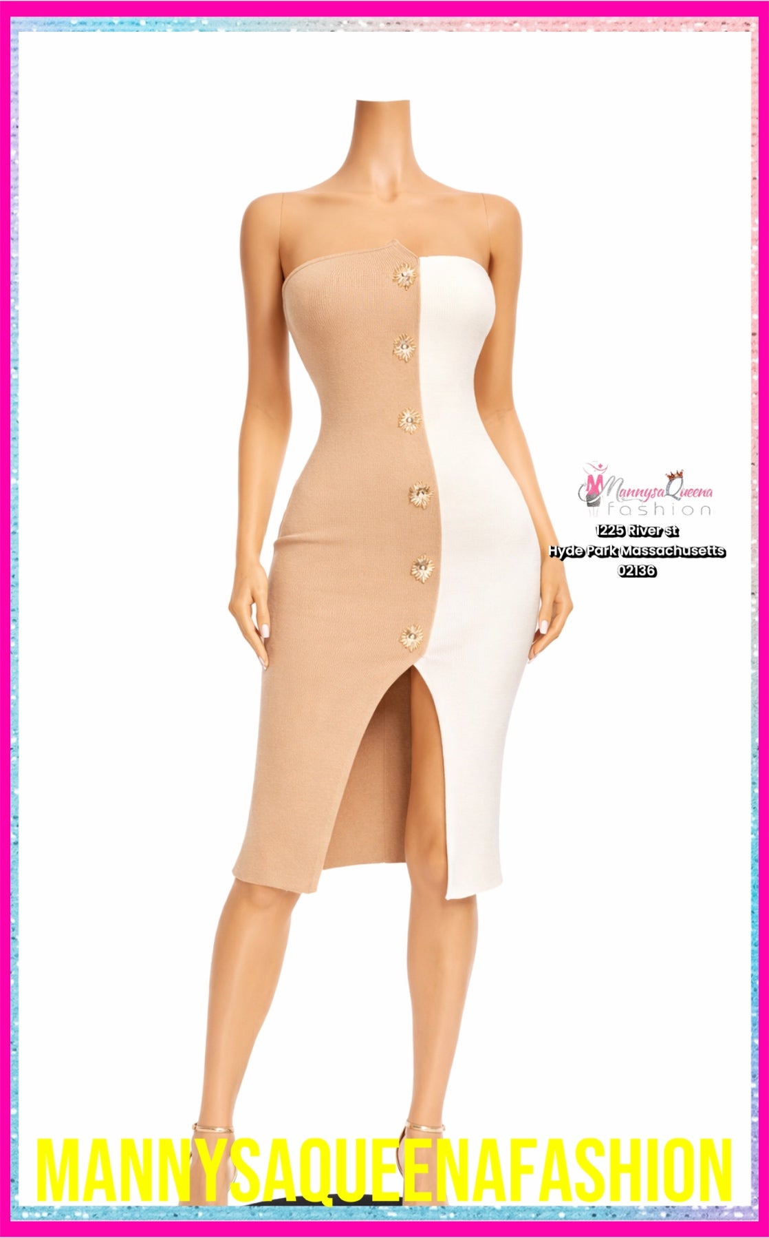 BODYCON TUBE MIDI DRESS TAUPE