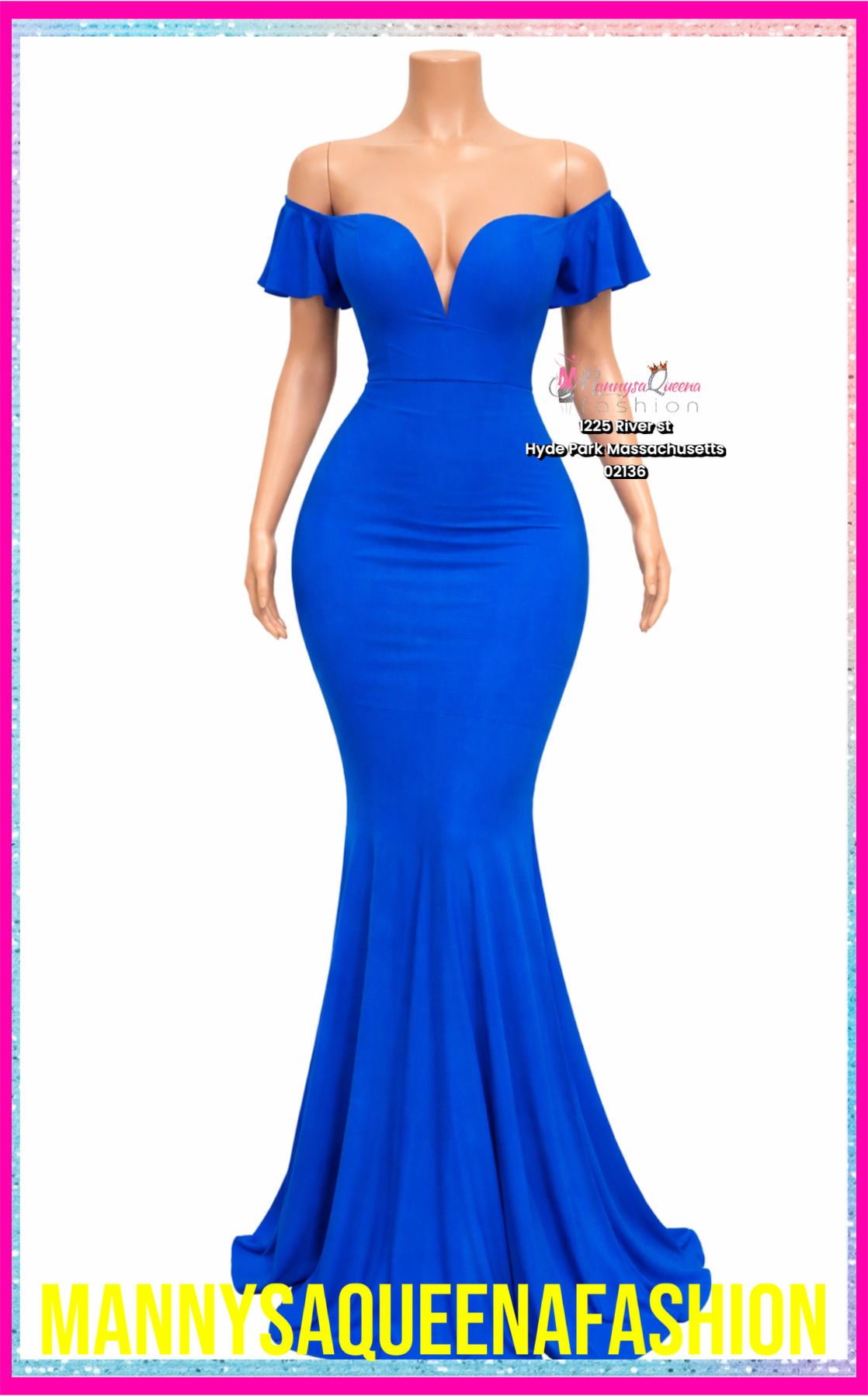 Royal Elegance Off-Shoulder Mermaid Maxi Dress