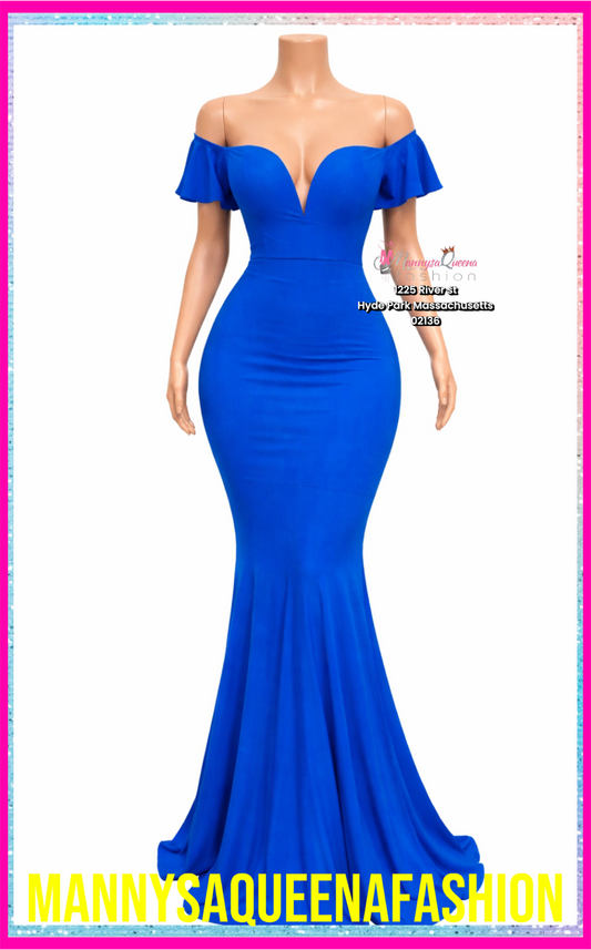 Royal Elegance Off-Shoulder Mermaid Maxi Dress