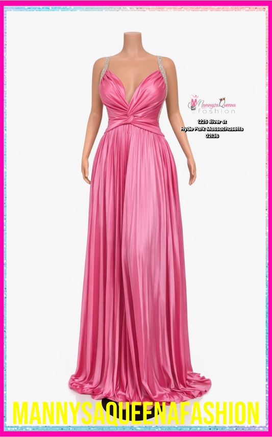 Goddess Flow Gown Dress Pink