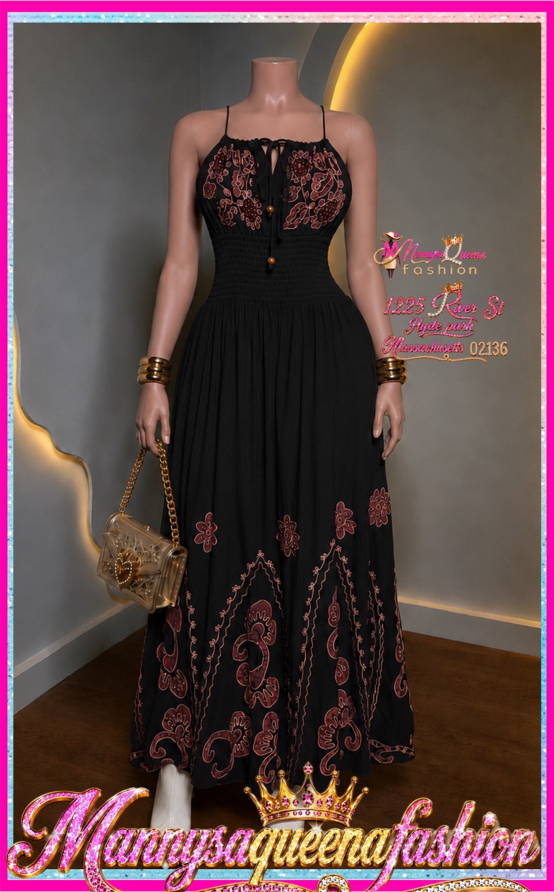 Multi-Strap Dress Red