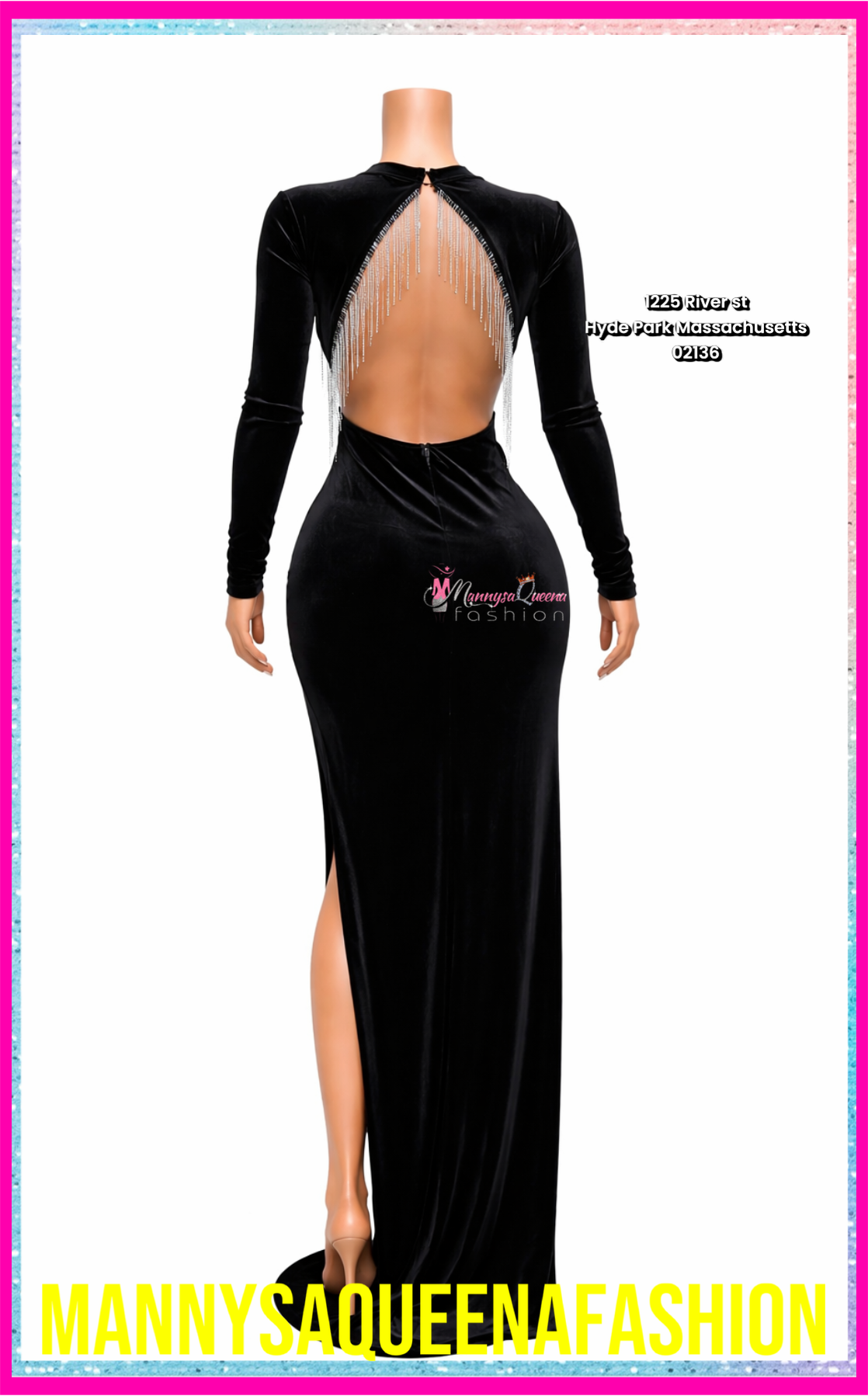 MOCK NECK MAXI DRESS BLACK