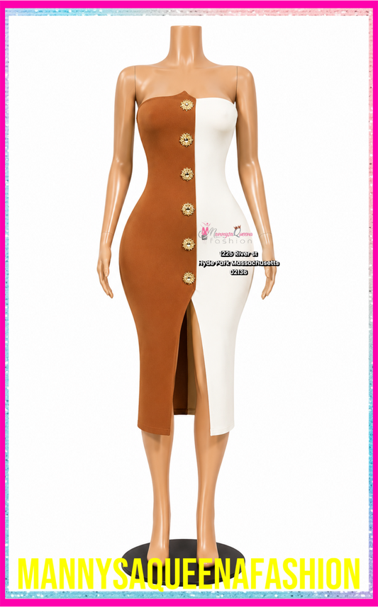 BODYCON TUBE MIDI DRESS CAMEL