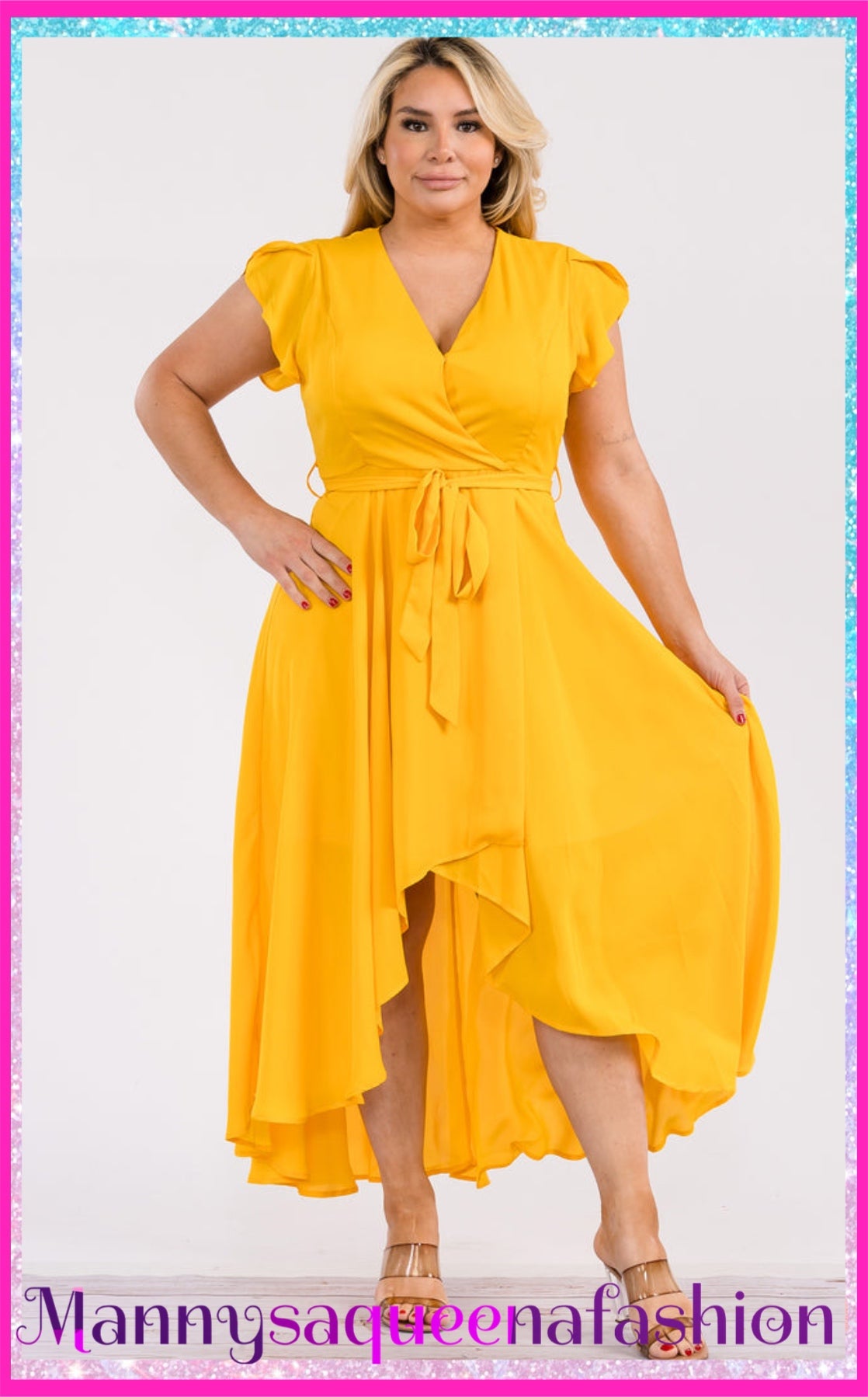 Wrap Maxi Dress Yellow