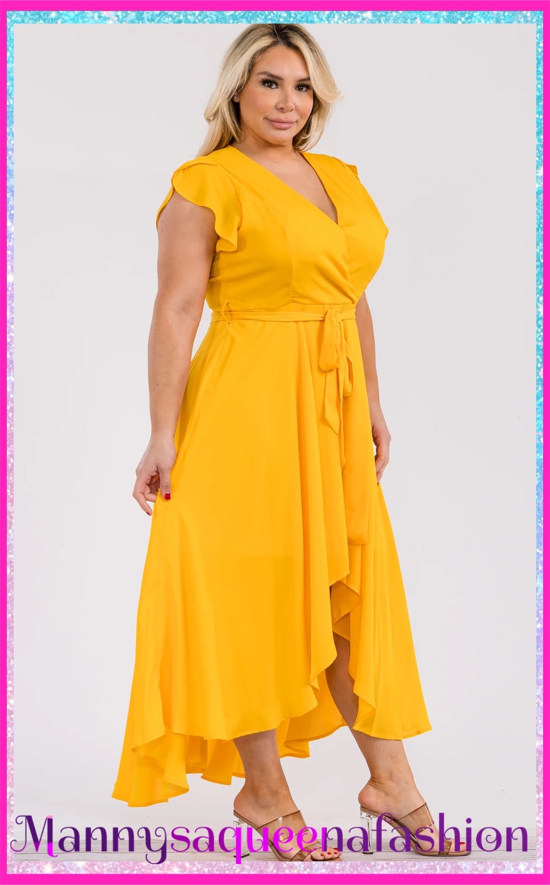 Wrap Maxi Dress Yellow