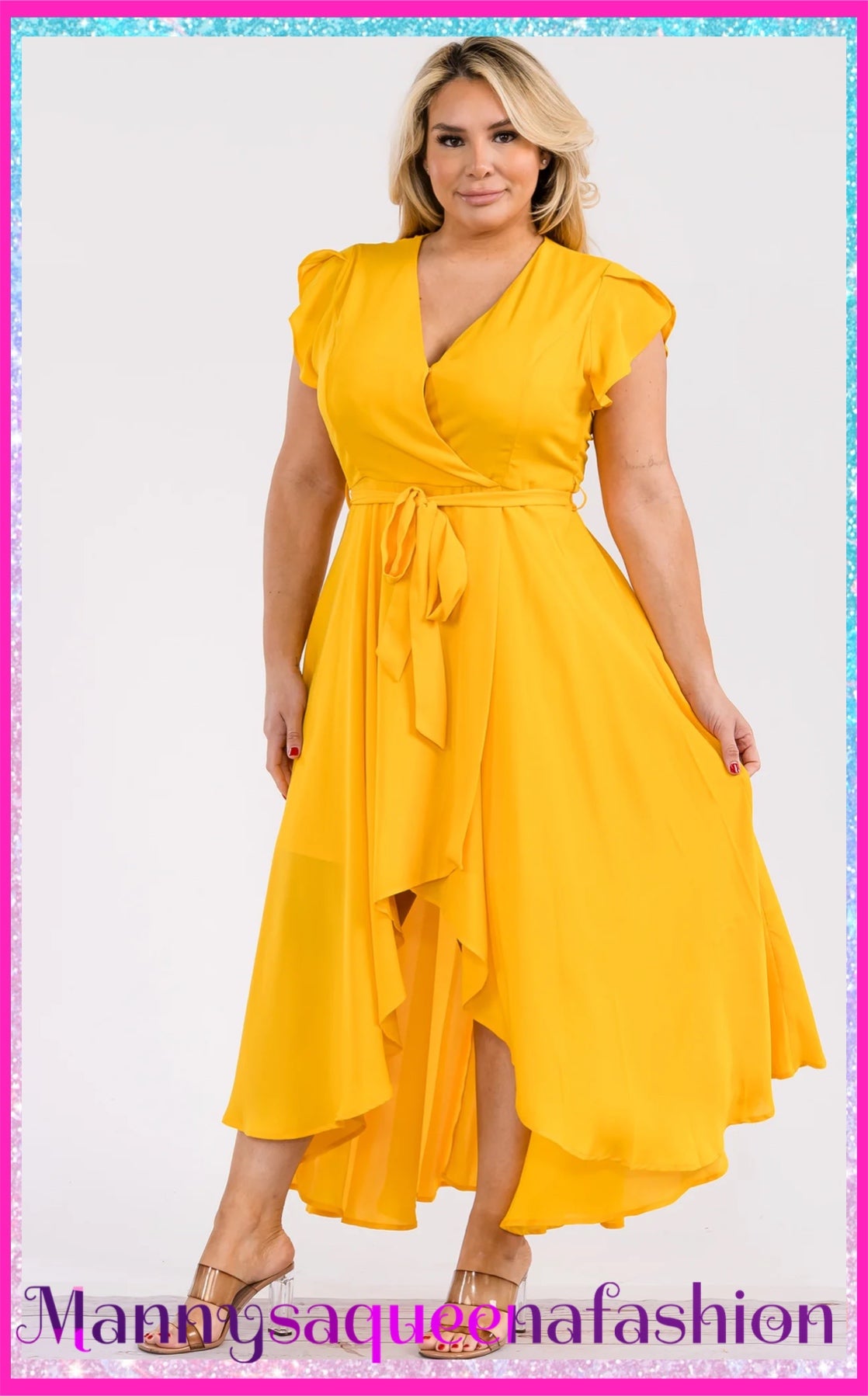 Wrap Maxi Dress Yellow