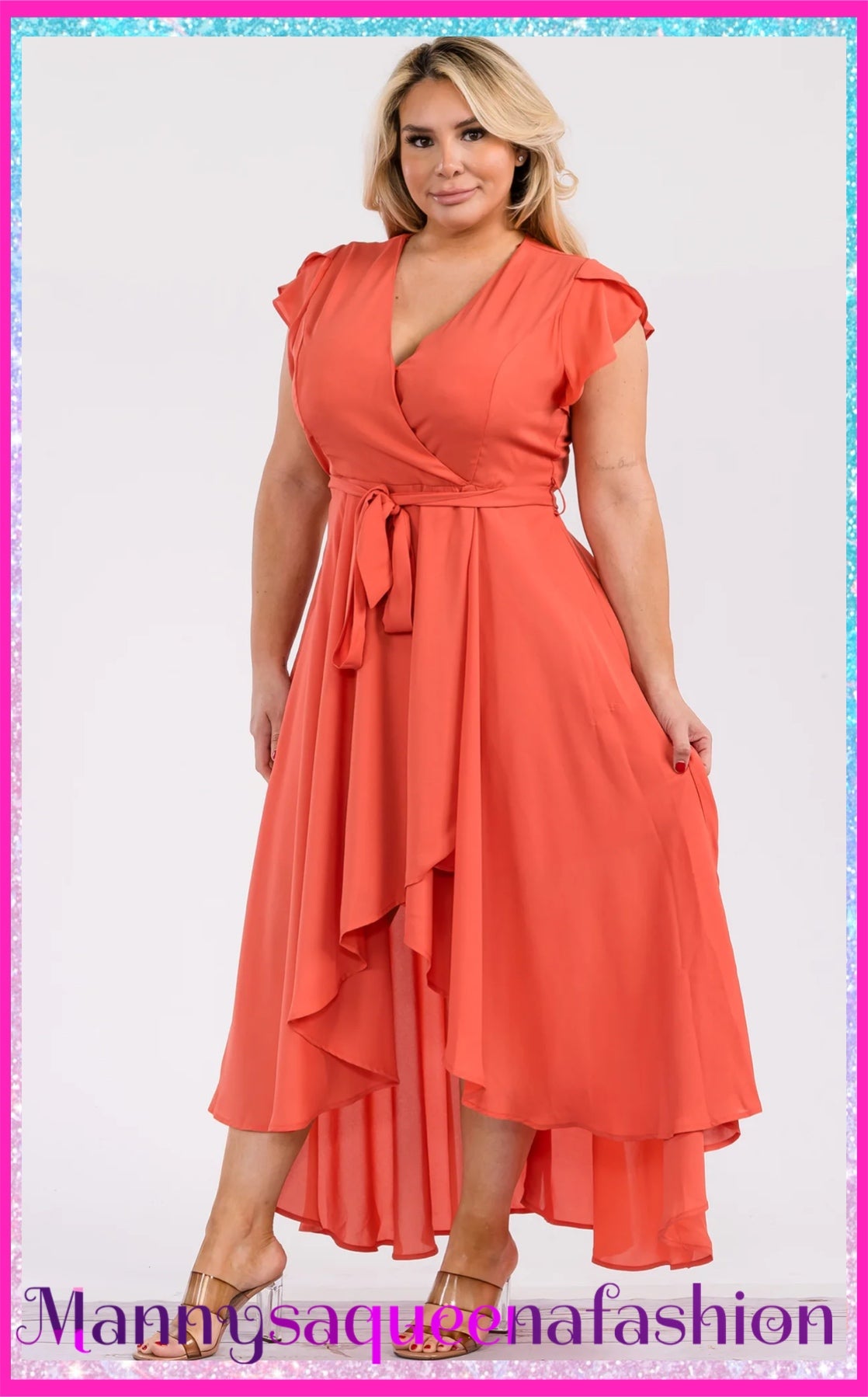 Wrap Maxi Dress Orange