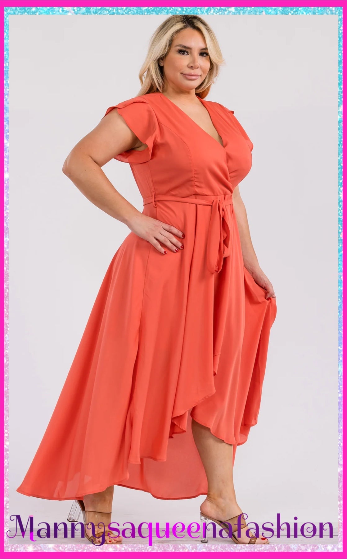 Wrap Maxi Dress Orange