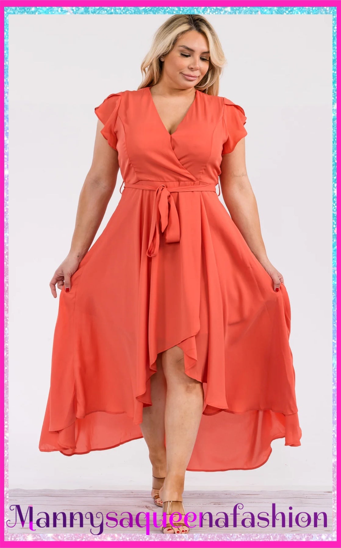 Wrap Maxi Dress Orange