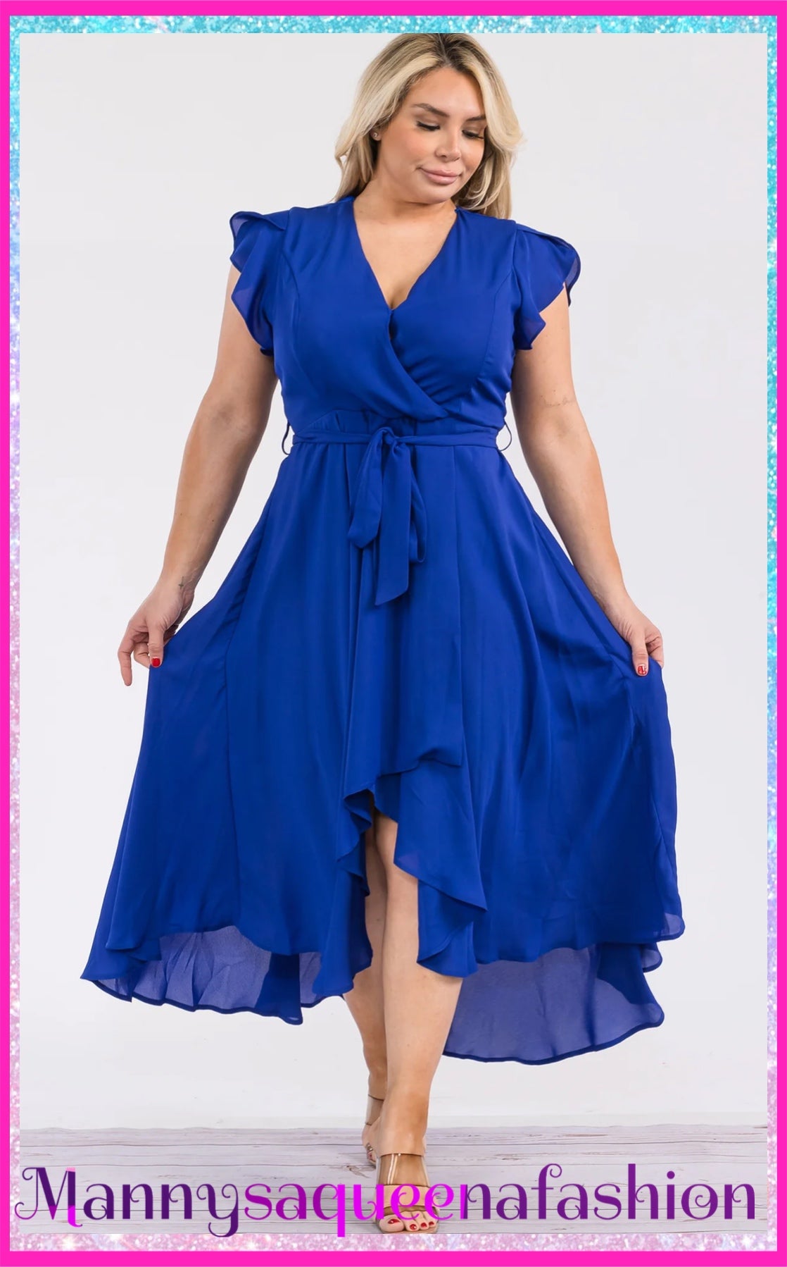 Wrap Maxi Dress Blue