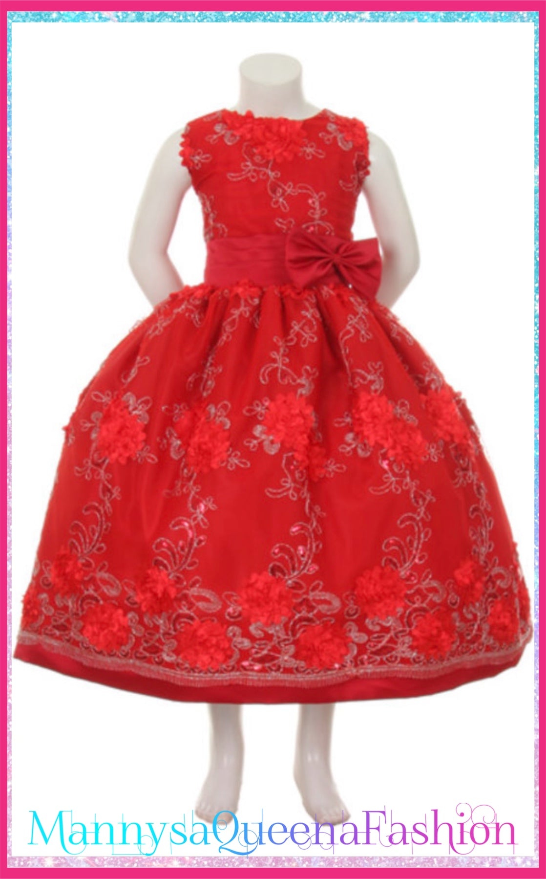 Embroidery Red dress