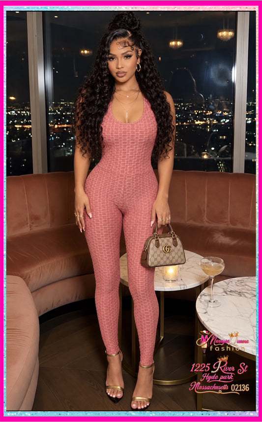 Sleeveless Cross Back Jumpsuit Mauve