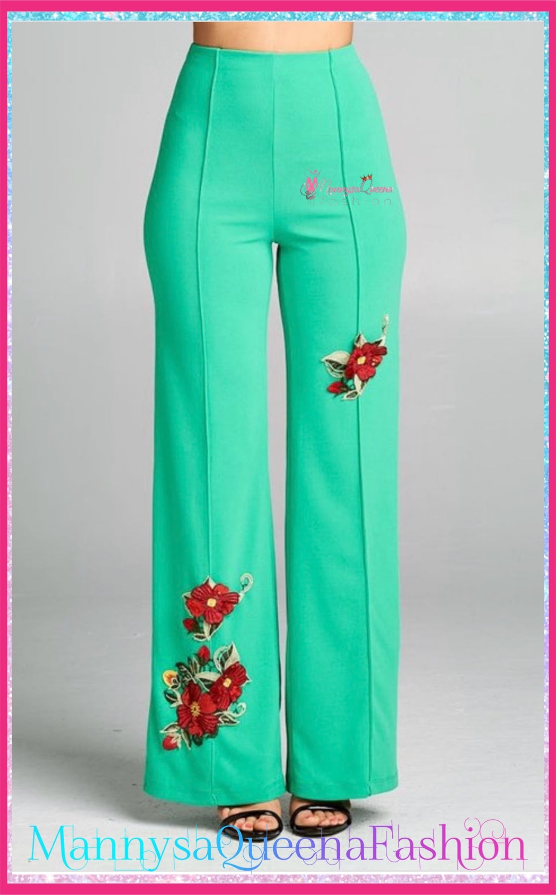 Light Green Flower Pants
