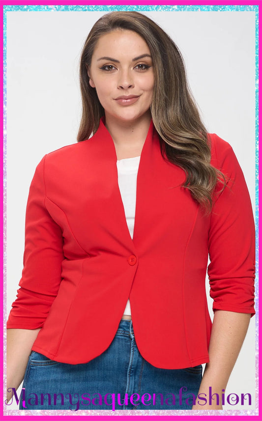 Outerwear Red Blazer