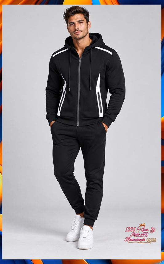 Fleece Lined
Reflective Tech Zip Hoodie Black