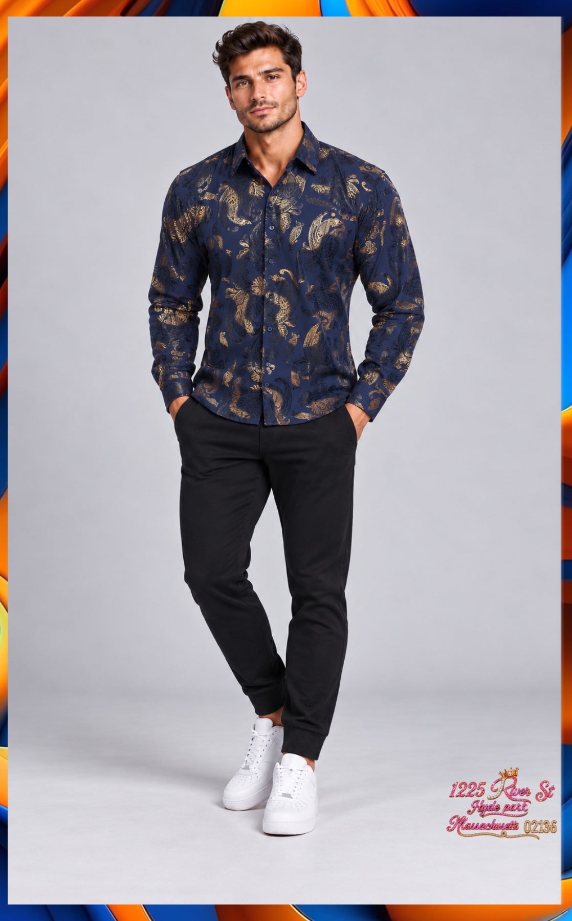 Brand Printed Silk Like
Shirts 02