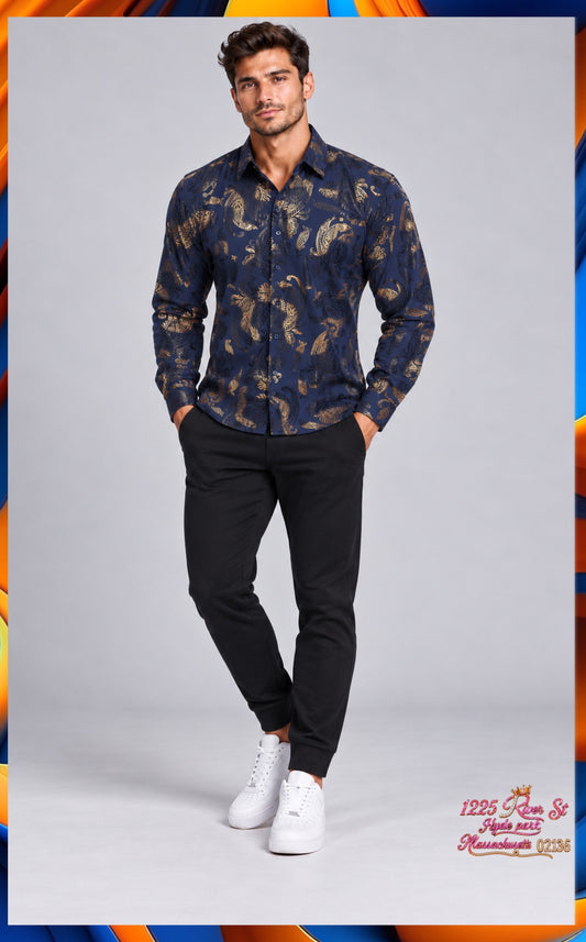 Brand Printed Silk Like
Shirts 02