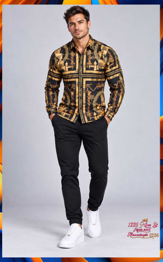 Brand Printed Silk Like
Shirts 05