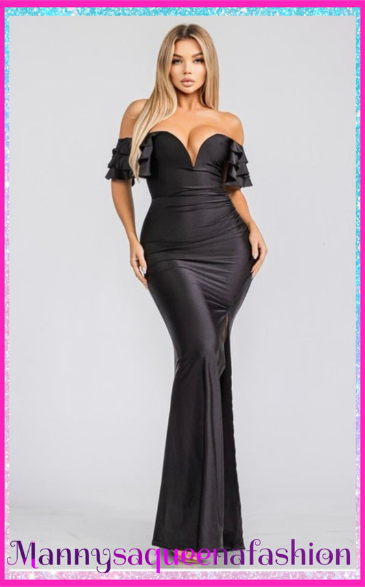 Julie Satin Dress Black