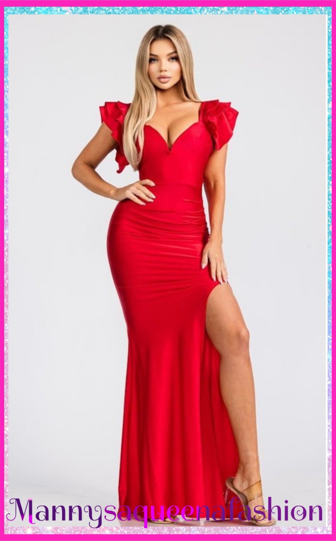 Julie Satin Dress Red