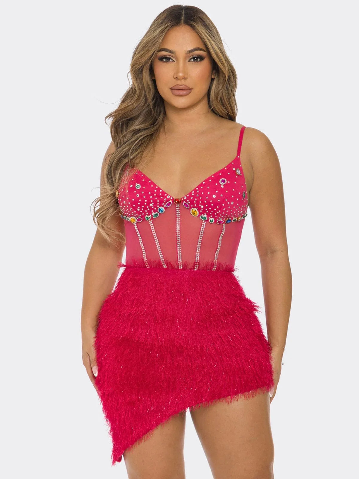 Starlight Jewel Mini Dress Pink