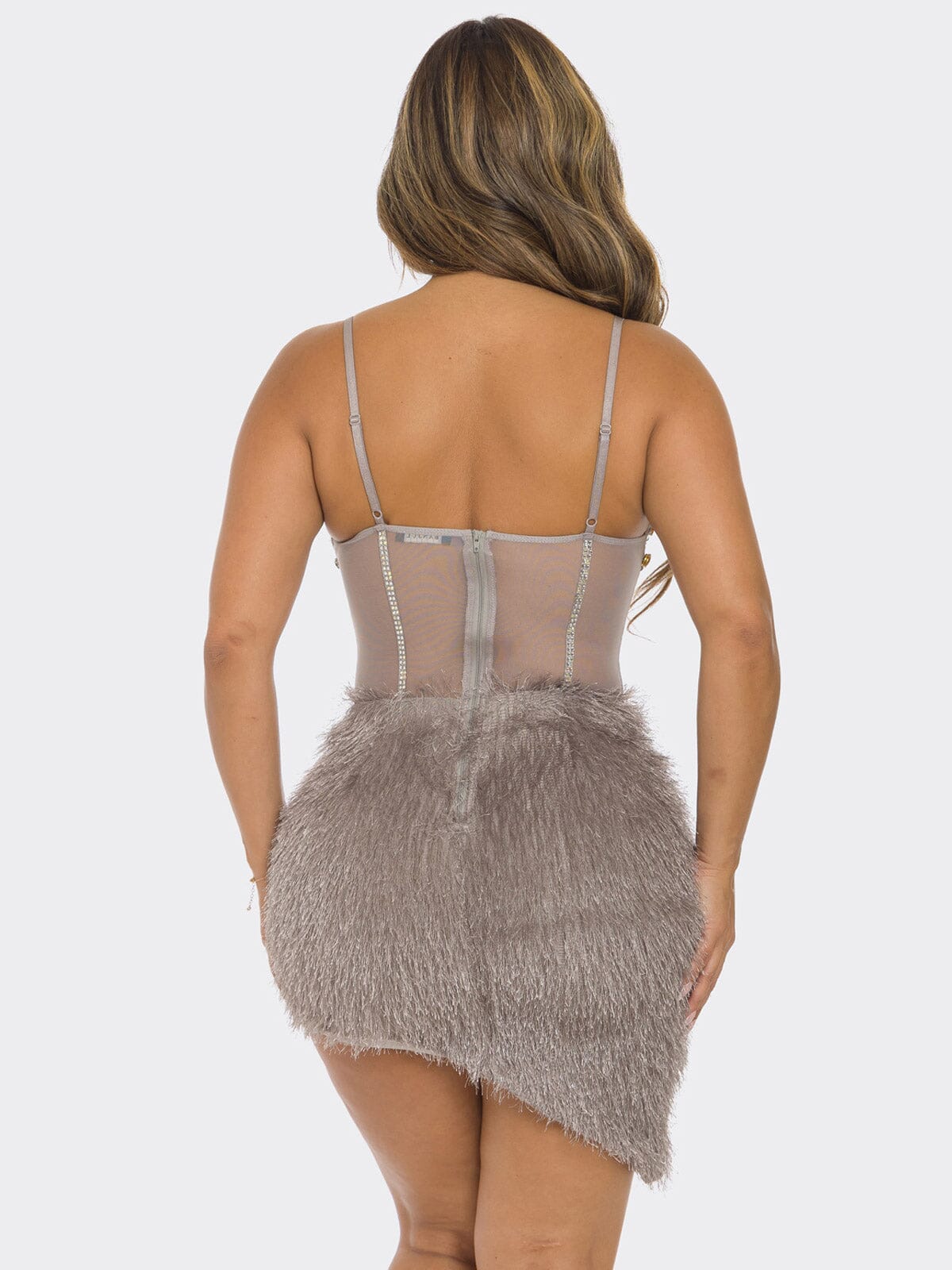 Starlight Jewel Mini Dress Gray
