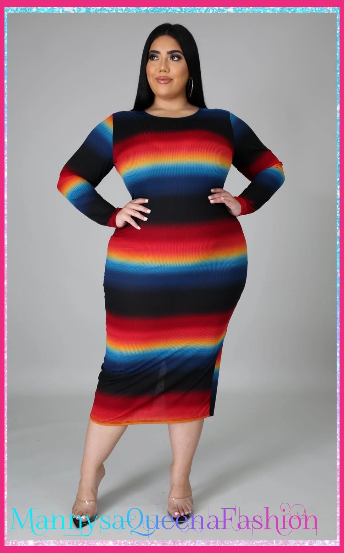 Colorful Plus Dress