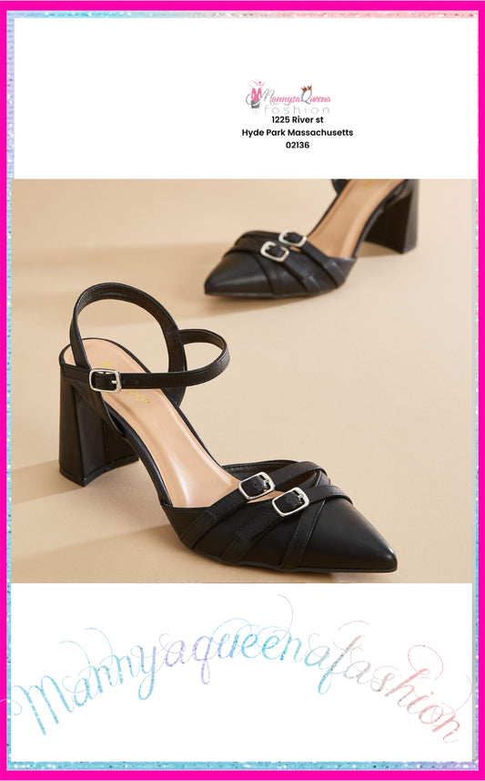 buckle pump heels