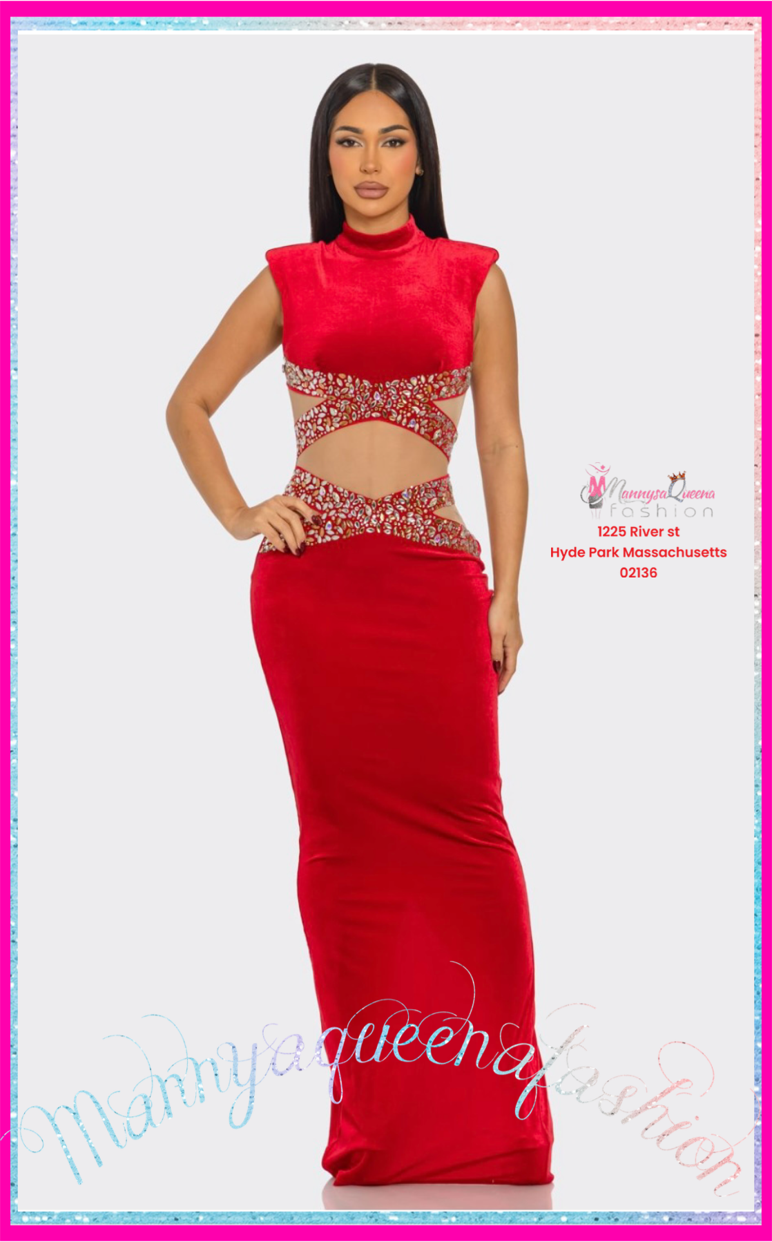 GALA GEM DRESS RED