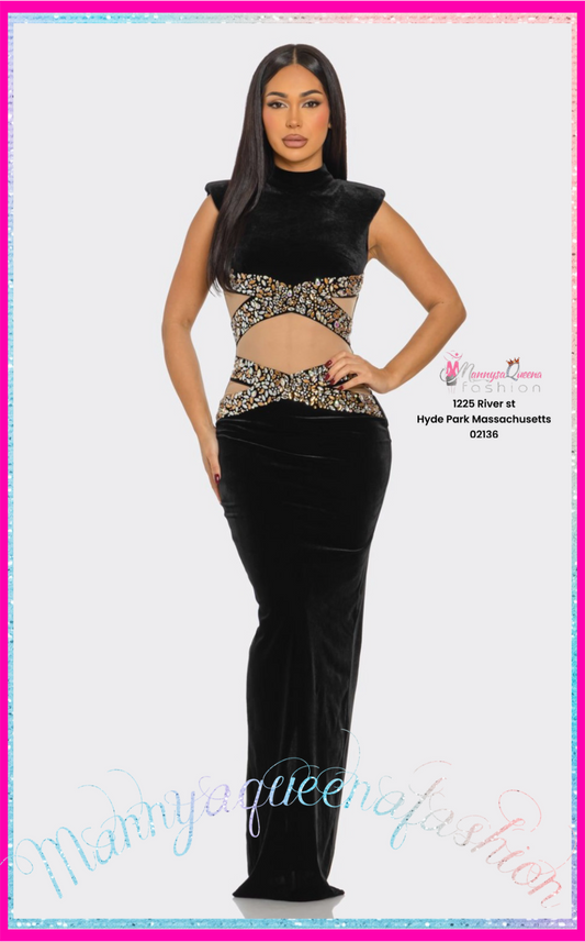 GALA GEM DRESS BLACK
