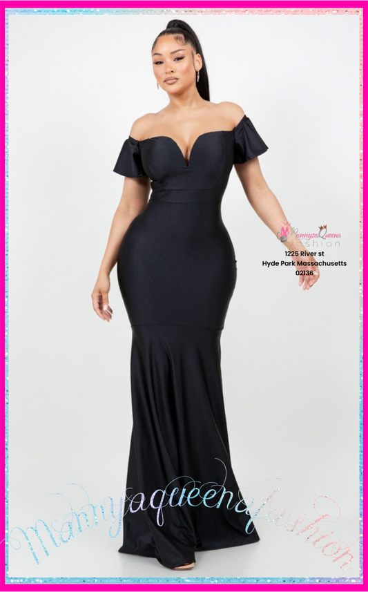 Amara Off Shoulder Mermaid Gown Black