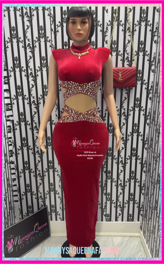 GALA GEM DRESS RED