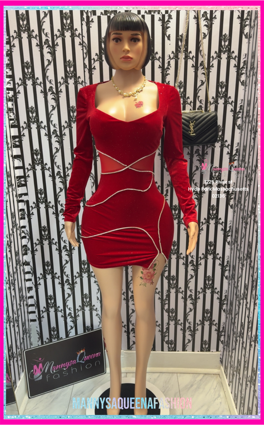 Basic Sexy Red Velvet Dress