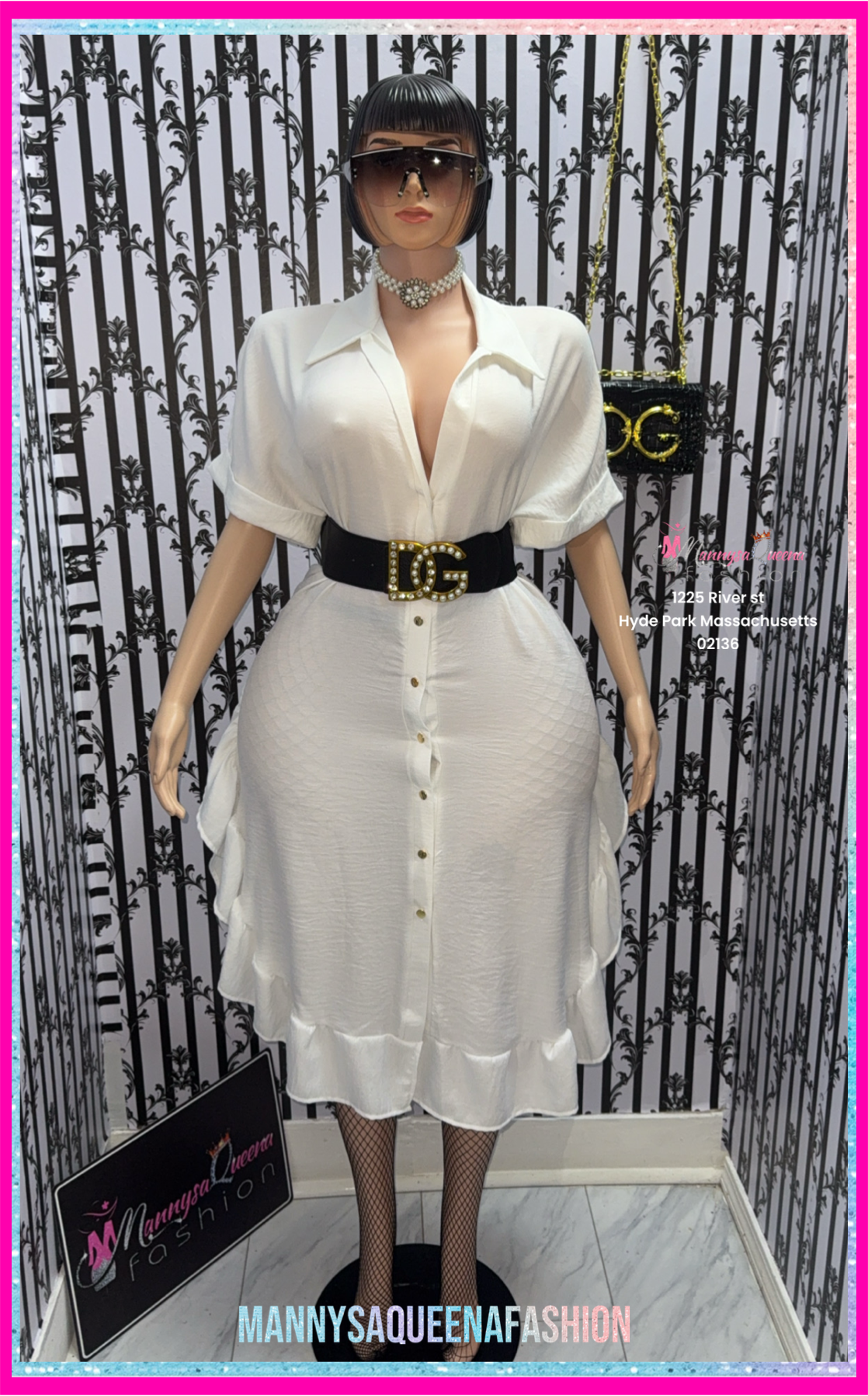 Ollya Midi Shirt Dress White