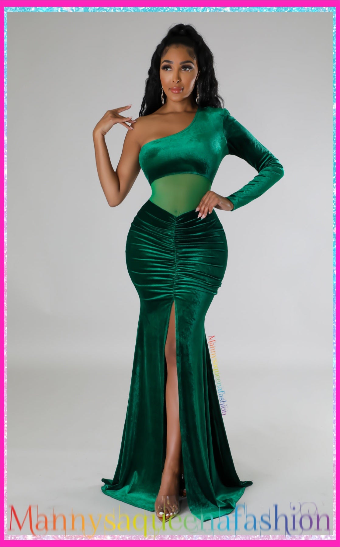 Velvet Green Dress