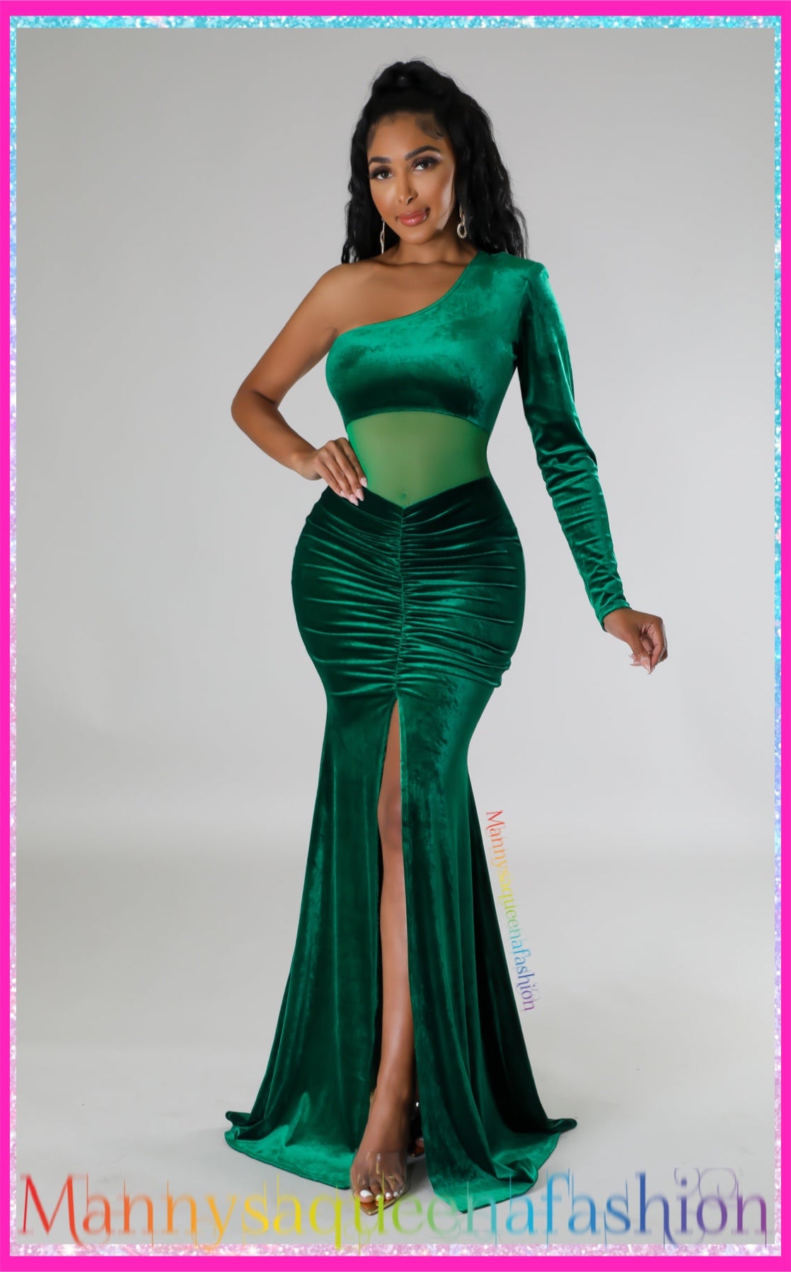 Velvet Green Dress