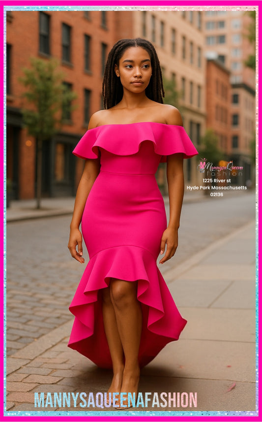 Kendall Maxi Mermaid Dress Fuchsia