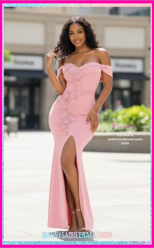 Flower Shaped Sequin MAXI Dress Rose