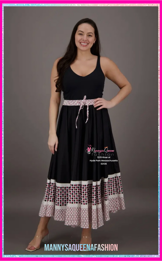 Mannysa Print Maxi Skirt Black