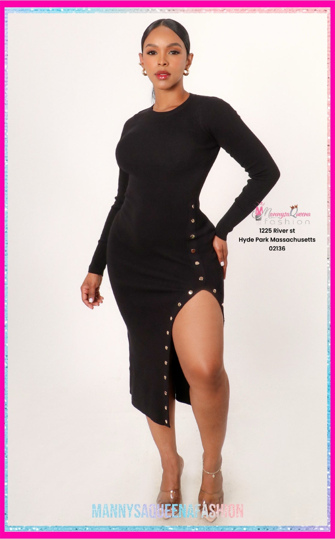 KNIT BODYCON MIDI DRESS