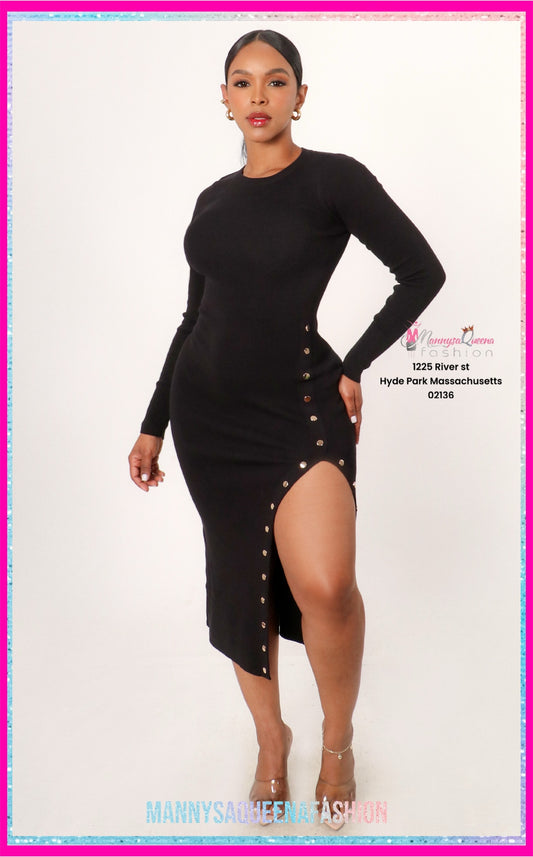KNIT BODYCON MIDI DRESS