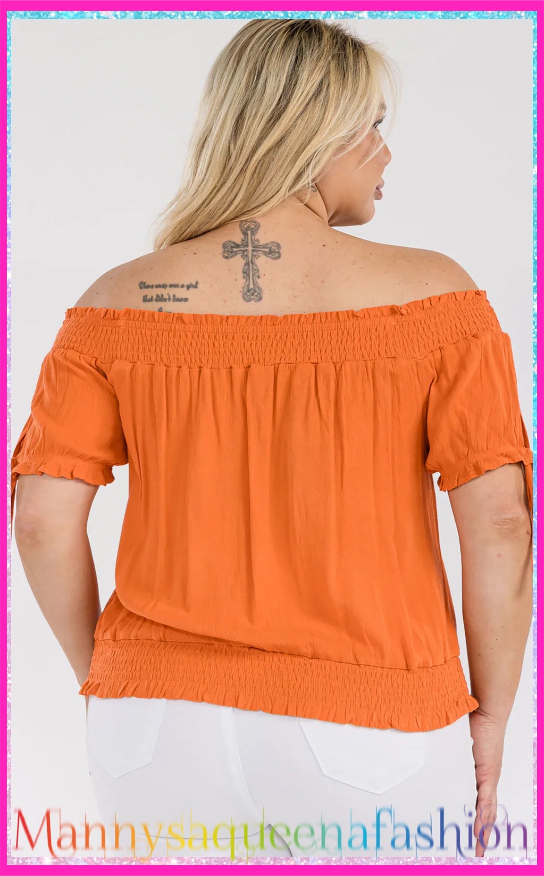 Off Shoulder Blouse Orange