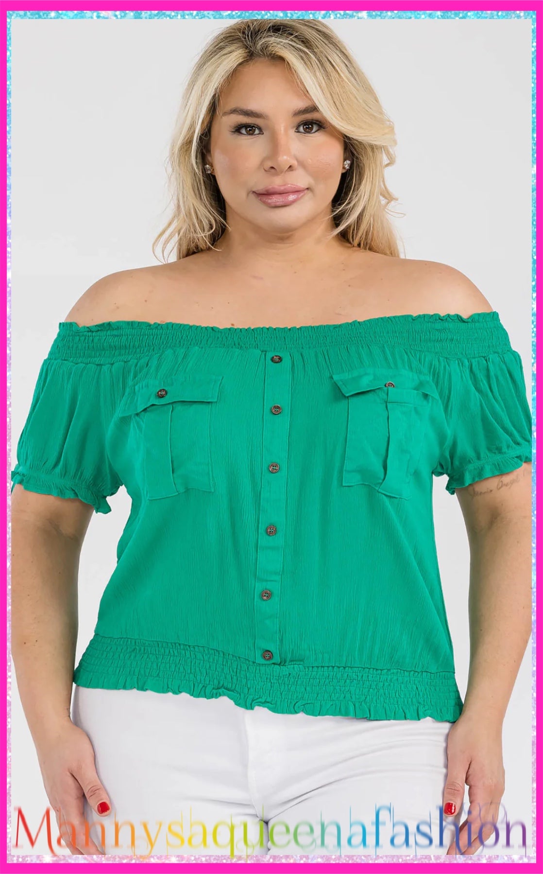 Off Shoulder Blouse Jade